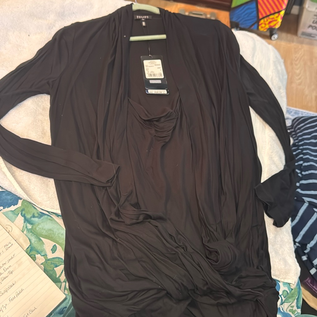 Nwt Escada Sport Black Mini Dress Bulgaria Staircase Ladder Dress Sz L Br1